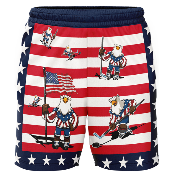 Biggby Coffee Hockey Club American Eagle Youth Workout Wear Shorts