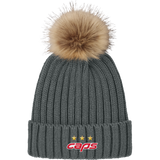 Jersey City Capitals Hens Faux Fur Pom Beanie