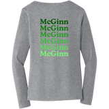 McGinn Elementary 'Repeat Mcginn' Women's Long Sleeve Fan Favorite V-Neck Tee
