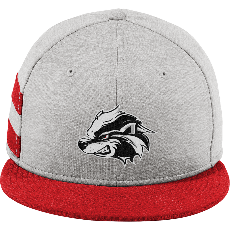 Allegheny Badgers New Era Shadow Heather Striped Flat Bill Snapback Cap